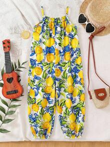 年轻女孩度假休闲雪纺碎花连体裤 - 彩色 - 查看 3