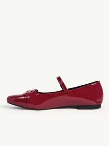 CUCCOO CHICEST Pantofi de damă de primăvară și toamnă, prezență casual, talpă moale, confortabilă, cu accesorii roșii cu stras, pantofi plați, pantofi de nuntă, pantofi de primăvară, pantofi de mireasă - roșu - Vizualizare 5