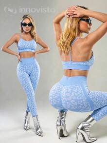 Innovista 高腰无缝瑜伽套装，含可拆卸加垫运动文胸、弹力运动上衣和提臀紧身裤，舒适无缝，适合健身穿着。女士健身套装，提臀紧身裤，女士运动服，女士健身套装，运动紧身裤，女士健身服，提臀V字背紧身裤。 - 紫色 - 查看 3