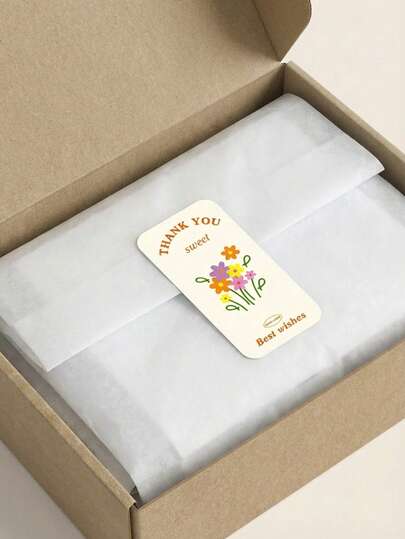 Cirelle 100张长方形感谢贴纸 – 自粘礼品盒封口标签，多用途包装贴纸，适用于袋子、信封和礼品，装饰包装用品