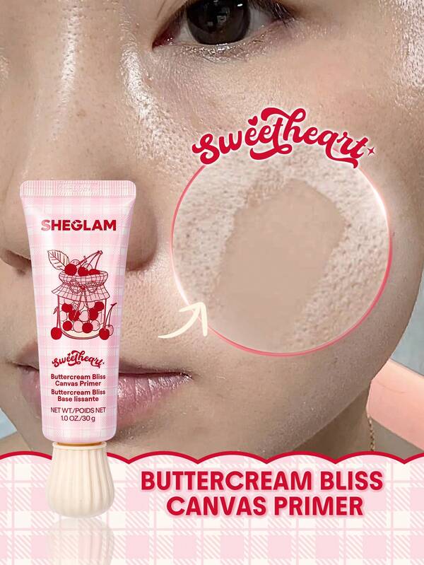 SHEGLAM Sweetheart Collection Buttercream Bliss Canvas Prebase Marca Belleza Maquillaje Maquullaje Cosmética para Mujeres Niñas Perfecto para Invierno Primavera Ideal para Y2K Elegante Moda Adecuado para Cumpleaños San Valentín Regalo Fiesta Listo Mejor Color