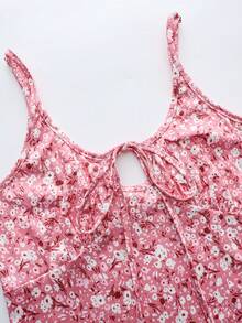 EMERY ROSE Đầm ngắn không tay họa tiết hoa nhí dành cho nữ, thích hợp cho kỳ nghỉ hoặc đi biển. - Hồng - Xem 4