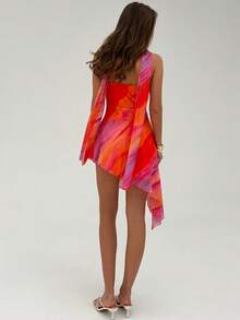 Aloruh 女士休闲度假迷你连衣裙/橙色渐变印花/飘逸荷叶边领口迷你连衣裙/沙滩度假迷你裙/海岛度假迷你裙/扎染连衣裙/彩色连衣裙/亮色连衣裙/龙舌兰日出连衣裙/日落色连衣裙/女士夏季连衣裙/日落主题连衣裙/女士度假连衣裙/女士日落连衣裙/女士夏季服装/女士度假装/女士度假连衣裙/女士沙滩派对服装 - 彩色 - 查看 9