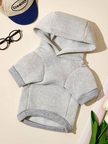 PETSIN 1 Breakfast Letter Printed Pet Gray Sports Style Thick Warm Spring And Autumn Pet Clothing Hoodie - Grey - View 6