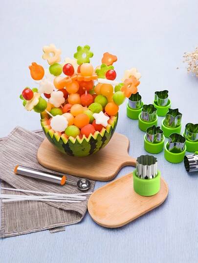 8/12 件套不锈钢饼干蔬菜切割器套装，适用于烘焙、水果蛋糕装饰、沙拉准备，圣诞节厨房小工具，节日礼物创意，乡村风格烘焙必备品