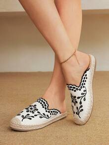 Styleloop 女士平底鞋，波西米亚风，复古美式，波西米亚风，西部风，音乐节，派对装扮，情人节假日旅行必备，波西米亚风格 - 黑色1 - 查看 3