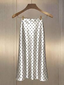 GlowEve Women's Polka Dot Pattern Elastic Waist Casual Skirt - Multicolor - View 1