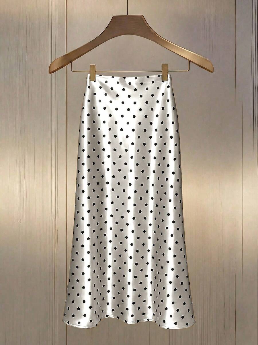 GlowEve Women's Polka Dot Pattern Elastic Waist Casual Skirt - Multicolor - View 1