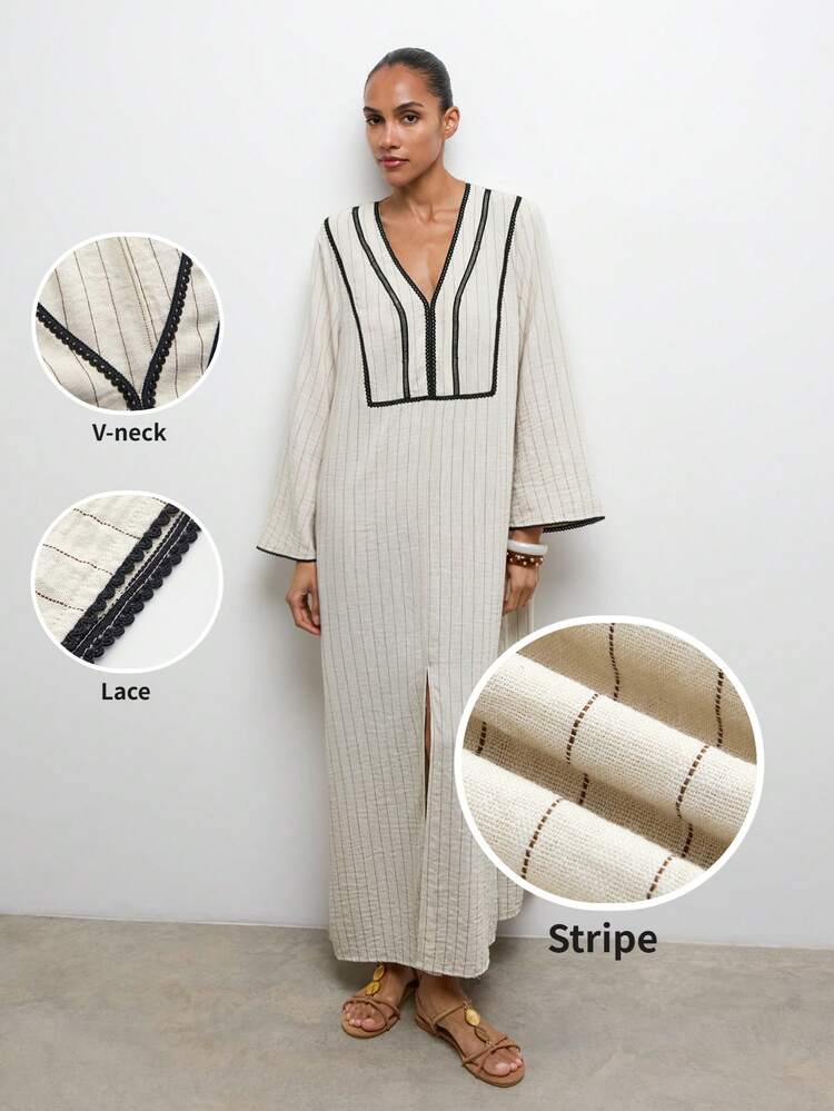 SHEIN Maija 스트라이프 루즈핏 미디 기장 원피스