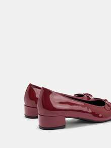 CUCCOO CURVES 2026新款通勤法式气质专业厚跟鞋低帮厚跟蝴蝶结低跟鞋女式工作鞋方头不累 - 紅色 - 查看 9