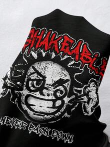 Slaydiva Women's Casual Street Style Tight Fitted Graphic Tee And Loose Leaf & Branch Print Pants 2-Piece Set, Suitable For Street Wear - Multicolor - View 6