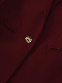 Franclia 女士纯色缺角领单排扣长袖西装套装，商务套装，女士裙装，酒红色套装，两件套，优雅西装套装，女士职业装套装，女士西装套装，商务职业装，女士裤装套装 - 酒紅色 - 查看 8