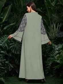 Al Najma Middle Eastern/Arabic Style Long Robe Dress, Suitable For Dubai, Indonesia, Turkey - Green - View 2