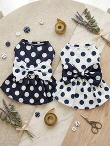 PETSIN 狗狗服装、猫咪服装、动物裙装、宠物春夏新品系列、幼犬连衣裙、公主风百搭连衣裙、条纹印花、小型动物服装、清凉防晒霜 - 彩色 - 查看 1