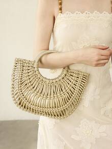 MOTF PREMIUM Túi xách nữ màu trơn, thích hợp cho hoạt động ngoài trời, du lịch, dã ngoại và các dịp khác. - Vàng - Xem 6