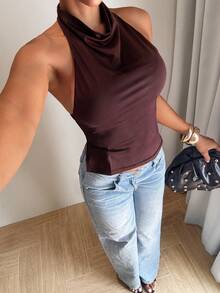 Slaydiva Áo kiểu trễ vai gợi cảm, thanh lịch cho kỳ nghỉ hè, thích hợp cho mùa hè. - Màu Đỏ Sâu - Xem 5