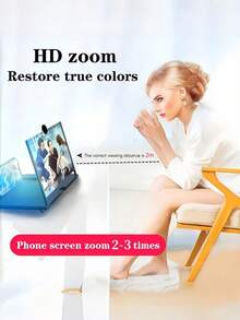 1个10/12英寸抽屉式手机屏幕放大镜，手机视频放大镜，高清全屏放大，适合观看手机视频 - 彩色 - 查看 2