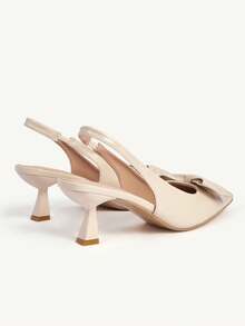 CUCCOO CHICEST Women Shoes Nude Bow Shoes, Thin Heels, Empty Pointed High Heels Women's Shoes - Apricot - View 4