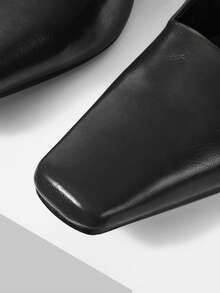 Mnmlis New Spring And Autumn Temperament Socialite Style Women's Single Shoes, Retro Word With Small Heels - Black - View 3