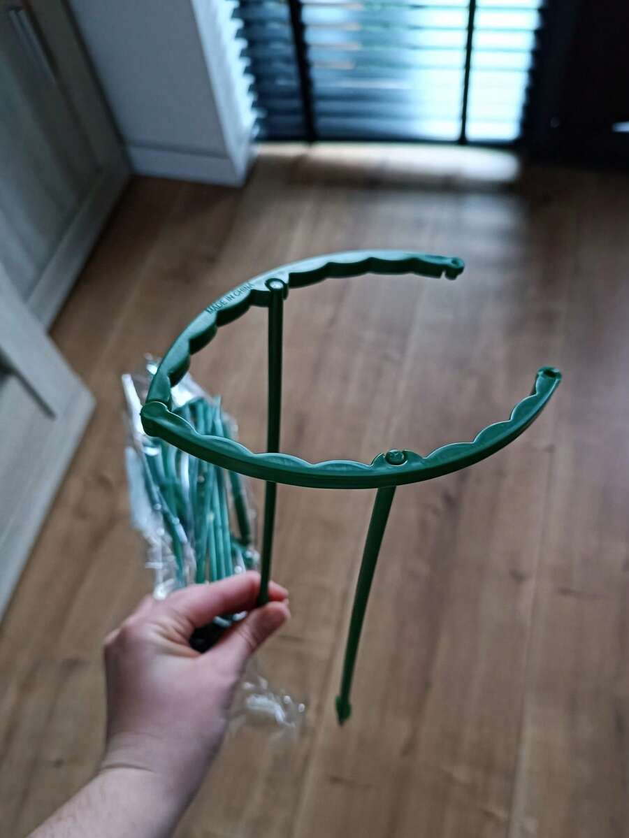 8 pièces, anneaux de support de plante en plastique, convient pour les serres et les jardins, pôles de fixation semi-circulaires, convient pour les fleurs d'intérieur et les plantes grimpantes, outils de bonsaï flexibles et réglables, faciles à ajuster en hauteur - Multicolore - Voir 1