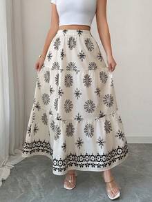 Elenzga 女士全印花休闲百搭约会/旅行迷你裙 - 彩色 - 查看 7