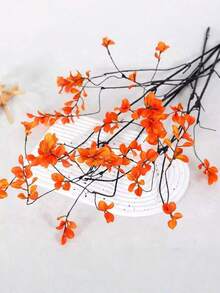 5 pièces Feuilles artificielles de ficus avec longues tiges - Idéal pour les arrangements floraux, la décoration de la maison et du bureau - Peut être utilisé comme remplissage de vase et comme accent de bouquet - Décoration de la maison, décoration de bureau, cadeau pour la fête des mères, cadeau pour la Saint-Valentin, décoration de Pâques, diverses décorations de table - Grande branche d'oranger - Voir 6