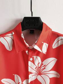 Manfinity RSRT Men's Floral Print Single-Breasted Casual Short Sleeve Shirt - Multicolor - View 7