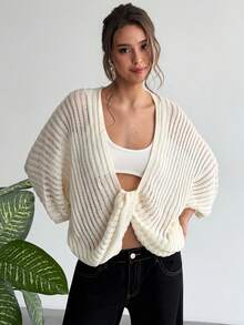 RiviMae 女士百搭简约通勤及度假宽松落肩衬衫 - 米色 - 查看 4