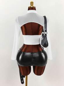 Amplova 2026 Nuevo Camiseta Blanca Sexy de Escote Bajo, Cubierta Transparente de Malla para Mujeres - Blanco - Ver 2