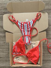 Swim Mod Women's Random Print Necklace Metal Jewelry Bikini Set, Spring/Summer - Multicolor - View 3