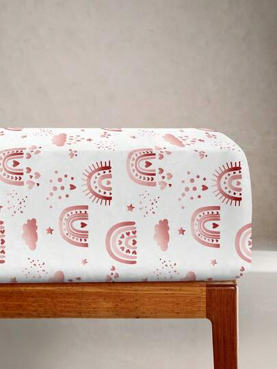 SHEIN 1件儿童柔软床笠，图案可爱 - 最佳奢华单件床单，适合搭配床上用品套装 - 1个床垫套 - 价格实惠，品质优良，适用于婴儿床、幼儿床、婴儿床、单人床、双人床、标准双人床、大号双人床、儿童床品套装，男女童标准款。