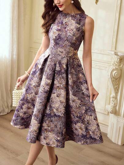 Vintamour Vintage Elegant Women's Dress With Pockets Oil Painting Jacquard Texture Casual Commute Holiday Party Dress Winter Clothes For Women Women's Winter Clothes Winter Outfit For Women Christmas Looks Christmas Outfit For Women Christmas Clothes New Year Clothes New Year Outfit New Year Women Women's Winter Dress Christmas Dresses For Women Christmas Party Dress New Year Dress Elegant Dresses For Party Dresses For Women Elegant Dress