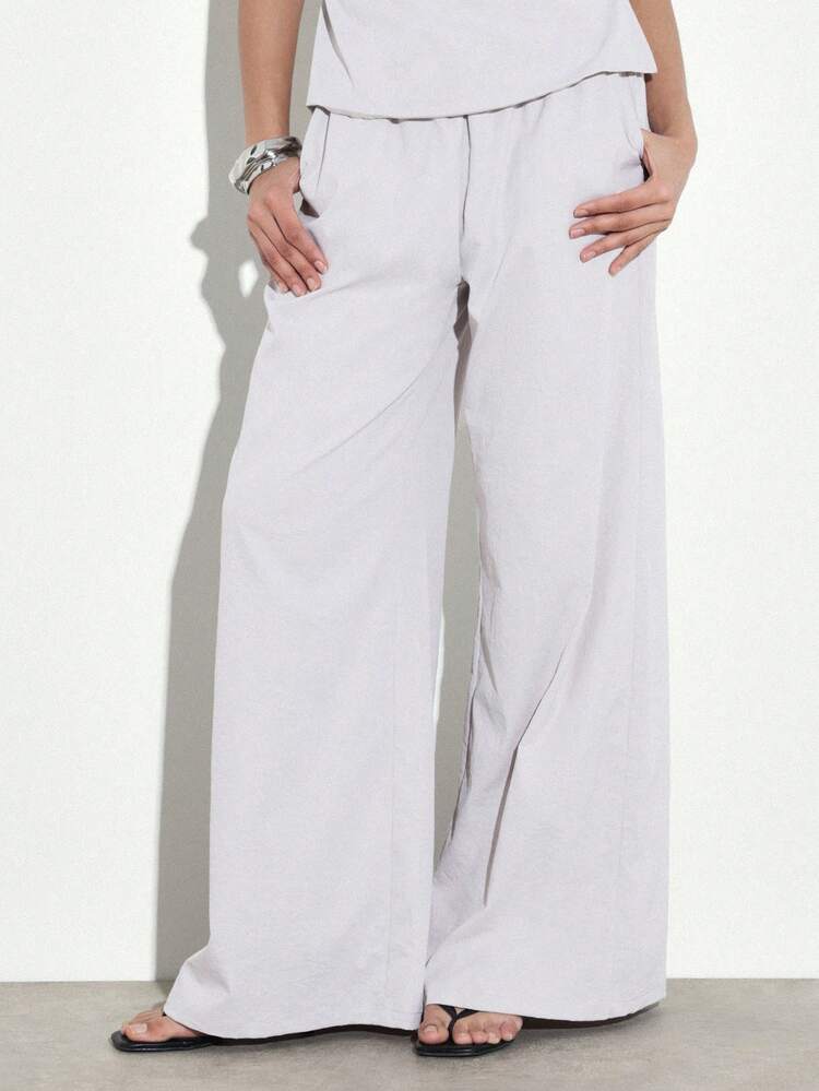 KSTM Halter Neck Tank Top With Wide Leg Palazzo Pants Two Piece Coordinating Set Casual Summer Lounge Wear Matching Outfit