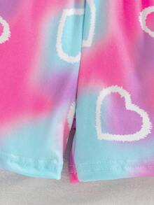 4pcs Celana Pendek Anak Perempuan Motif Tie-Dye Hati, Tie-Dye Kupu-kupu, dan Patchwork Bunga Warna Polos, Serbaguna untuk Pakaian Sehari-hari di Musim Panas dan Aktivitas Luar Ruangan - MultiWarna - View 5