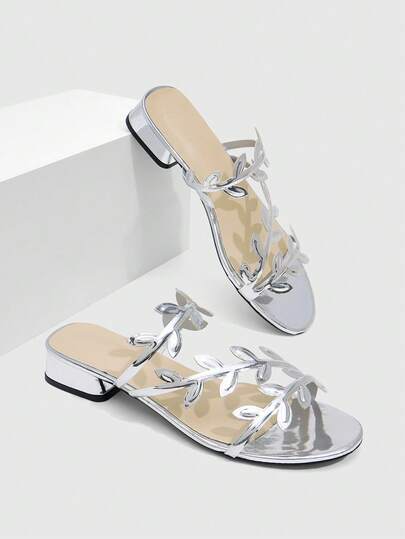 CUCCOO SZL French Small Cool Slippers, Fairy Shoes, Leather Hollowed-Out Open-Toed Wedge Sandals, Women's Flat Thick-Heeled Beach Shoes