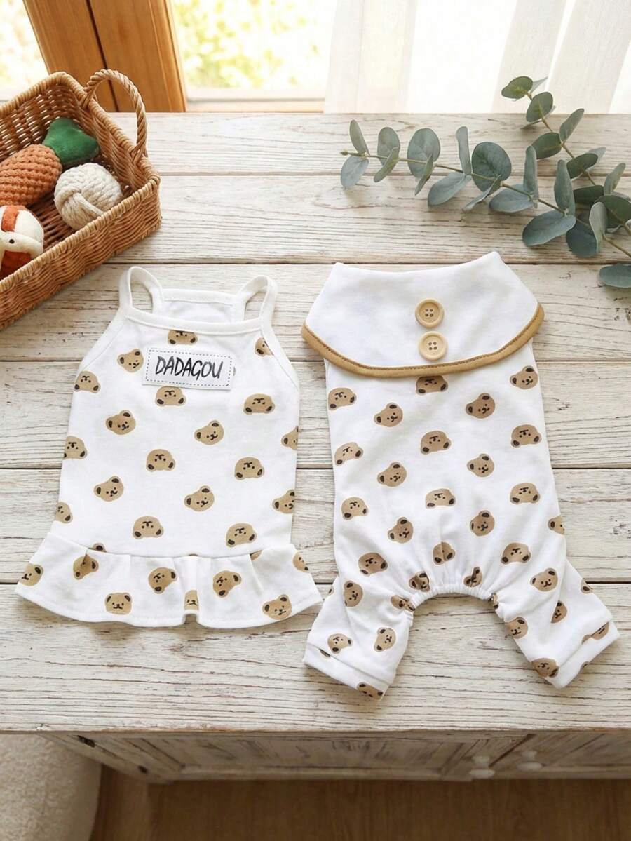 PETSIN Quần áo cho thú cưng, quần áo cho chó, áo vest cho mèo, trang phục thường ngày mới cho thú cưng mùa xuân và mùa hè. - Nhiều màu - Xem 1