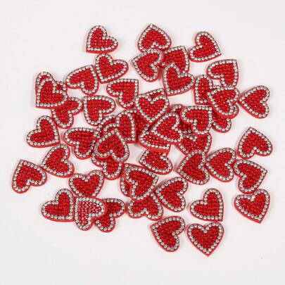 10pcs Diamond Heart-Shaped Pattern Felt Patch, Non-Sticky, For DIYJewelry, Diamond Accessories, Clothing, Shoes And Hats, Patch Stickers, DIY Decoration