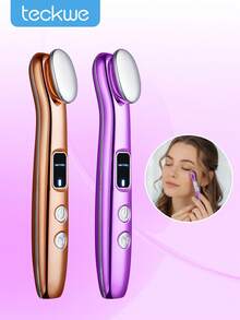 Teckwe 可充电眼部按摩笔，面部按摩仪 - 眼部提拉棒，具备加热、温热、振动、紧致肌肤、缓解眼部疲劳、浮肿、黑眼圈、眼袋等功能，可吸收美容工具 - 彩色 - 查看 1