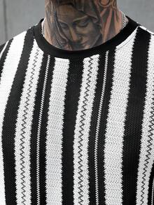 Manfinity CasualCool Men's Casual Striped Short Sleeve T-Shirt, Summer - Multicolor - View 3