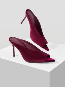 Mnmlis Women's Fashion 2026 Spring And Summer New Soft Pointed Thin Heel High Heel Outer Wear Fairy Style Fashionable Sandals Summer Shoes - Burgundy - View 5