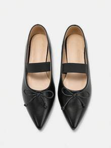 CUCCOO CURVES Women Shoes Women's Pointed Buckle Design Daily Versatile Fashion Wide Last Flat Sole Shoes - Black PU - View 2