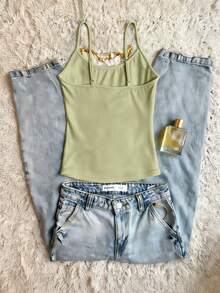 Glimmora 女士印花休闲百搭吊带衫 - 薄荷綠 - 查看 2