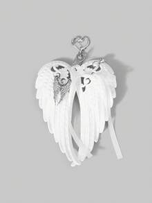 ROMWE Grunge Punk Butterfly Wing Bow Pendant Bag Charm - White - View 1