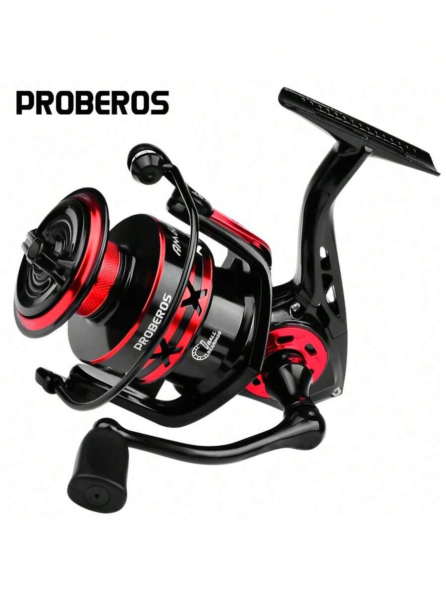PRO BEROS PROBEOS 渔线轮：最大拖拽力 20 公斤，1000-6000 系列，CNC 精密加工全金属摇柄，齿轮比 5.2:1 纺车式渔线轮 - 彩色 - 查看 1
