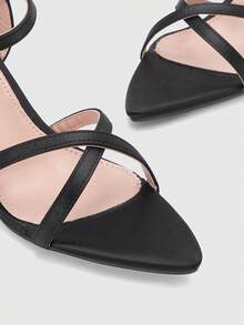 CUCCOO BIZCHIC Women's Buckle Design Fashionable Elegant High Heel Sandals - Black - View 5