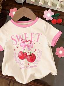 Sparklyn Áo thun ngắn tay in hình quả anh đào cho bé gái tuổi teen, kiểu dáng thoải mái, năng động, thích hợp cho mùa xuân/hè, thời trang, phù hợp cho các hoạt động ngoài trời, dã ngoại, chụp ảnh đường phố, ở nhà, đi học, lễ hội, làm quà tặng. - Nhiều màu - Xem 3