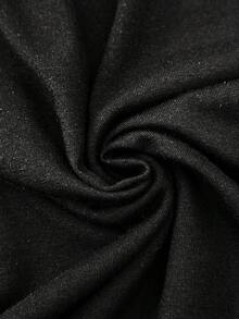 SHEIN Maternity Solid Color Adjustable Waist Loose Straight Pants - Black - View 8