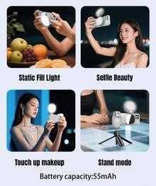 Pegangan Kamera Ponsel Magnetik | Gagang Fotografi | Kontrol Rana Jarak Jauh 1-Klik | Dudukan Ponsel Rotasi 360° | Dudukan Lampu Pengisi yang Dapat Dilepas untuk Vlog & Siaran Langsung - MultiWarna - View 3