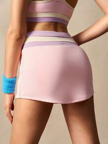 VARSIVA Quần short thể thao cạp cao phối màu tối giản - Nhiều màu - Xem 7