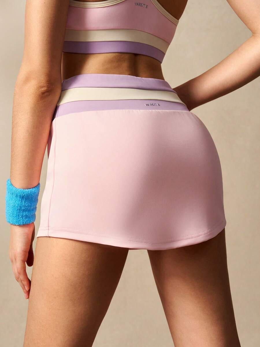 VARSIVA Minimalist Color Block High Waist Sports Skirt Shorts